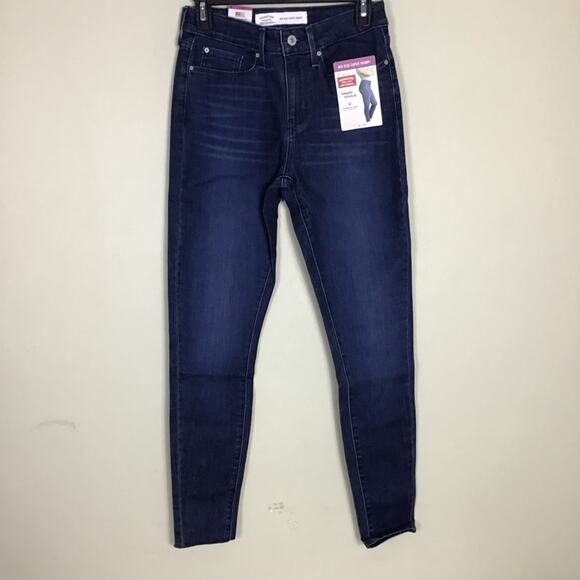 Levi Strauss simply stretch   Dark wash mid rise super skinny Jeans sz 4 - Picture 1 of 11